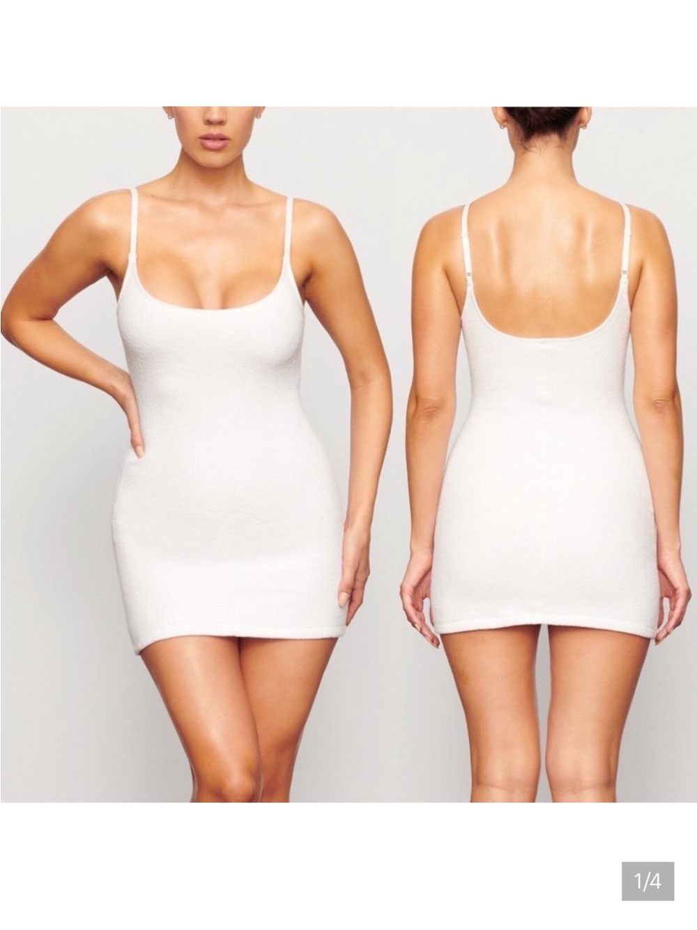 SKIMS White Terry Scoop Mini Dress Size XS